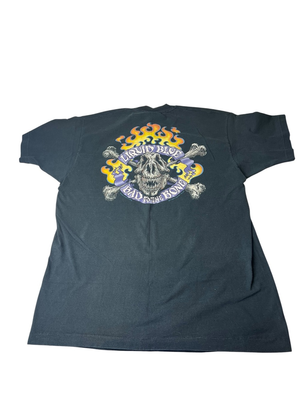 Liquid Blue VTG 90’s (1993) “Bad To The Bone” T-Rex Riding a Motorcycle XL Tee - Picture 8 of 13